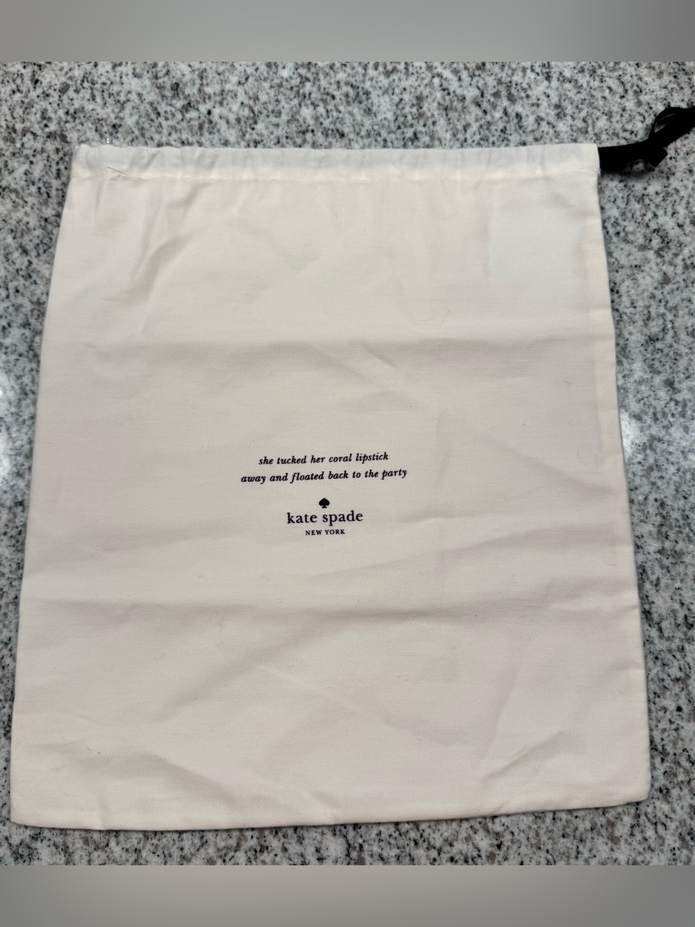 Kate Spade Cream Cotton Dust Bag